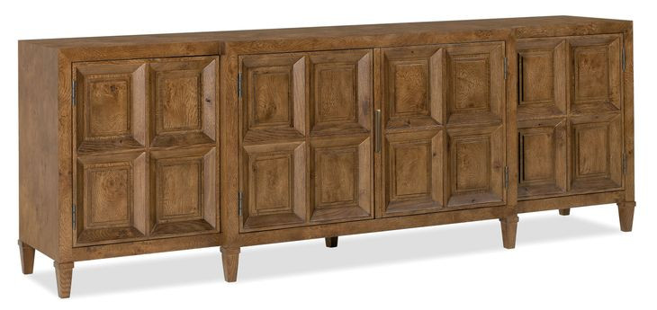 Mosaic Rich Golden Brown 4 Door Nikos Entertainment Credenza