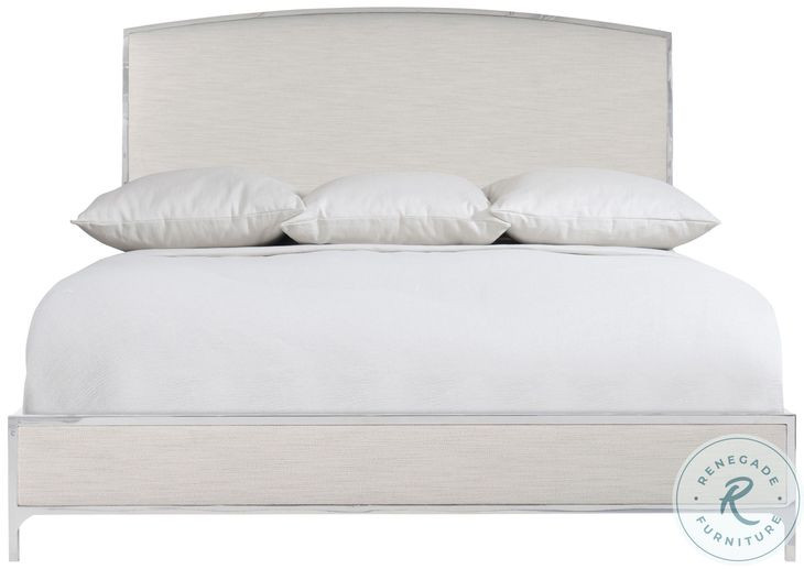 Silhouette Polished Stainless Steel Upholstered Panel Bedroom Set