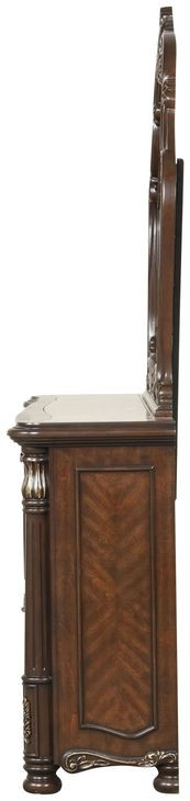 Bella Notte Brown Upholstered Sleigh Bedroom Set with USB Charging