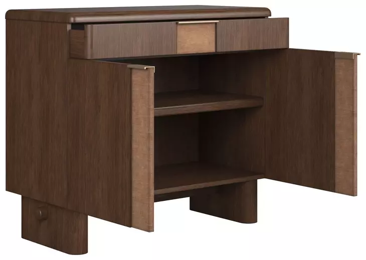 Verge Handcrafted Walnut and Cream Upholstered Panel Bedroom Set