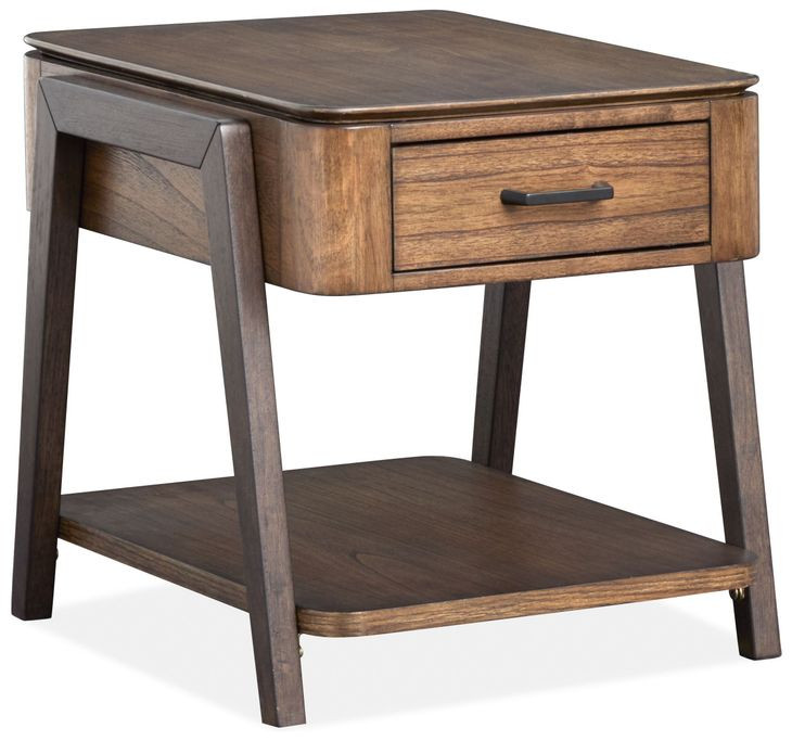 Hallie Milk Chocolate and Dark Chocolate Rectangular End Table