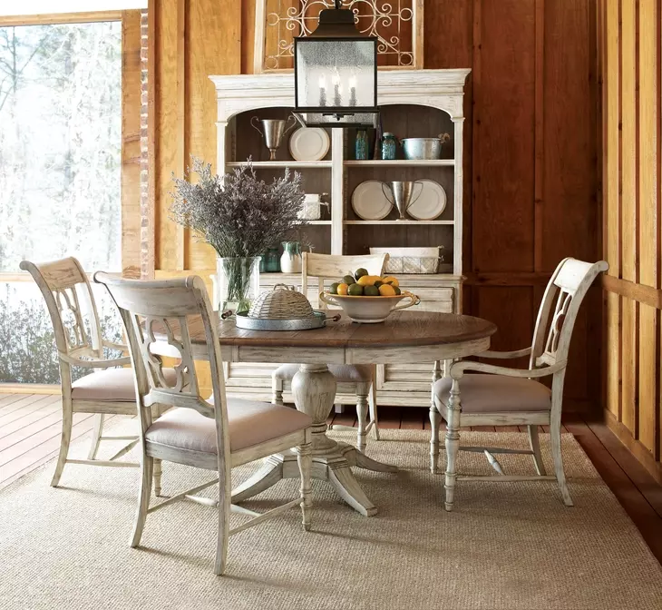 Homestead Pine Cornsilk Upholstered Side Chair Set of 2