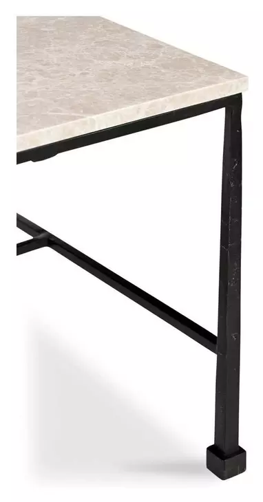 River Botticino and Black Rectangular Marble Top Coffee Table