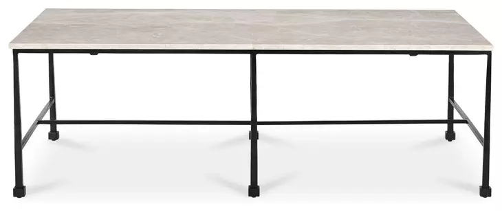 River Botticino and Black Rectangular Marble Top Coffee Table