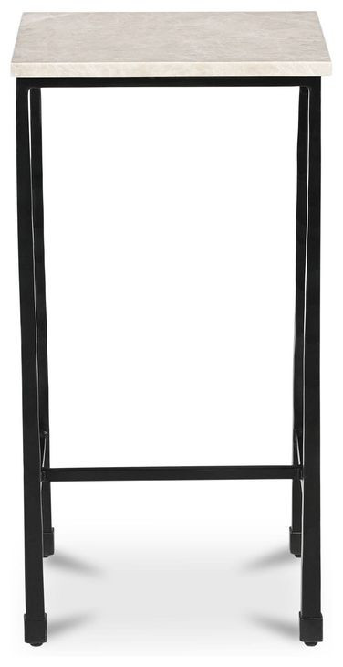 River Botticino Square Marble Top Side Table