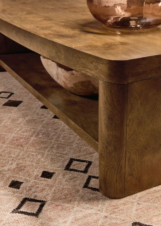 Mosaic Rich Golden Brown Rectangular Romano Cocktail Table