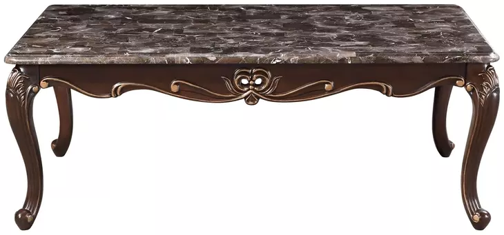 Constantine Cherry Rectangular Marble Top Occasional Table Set