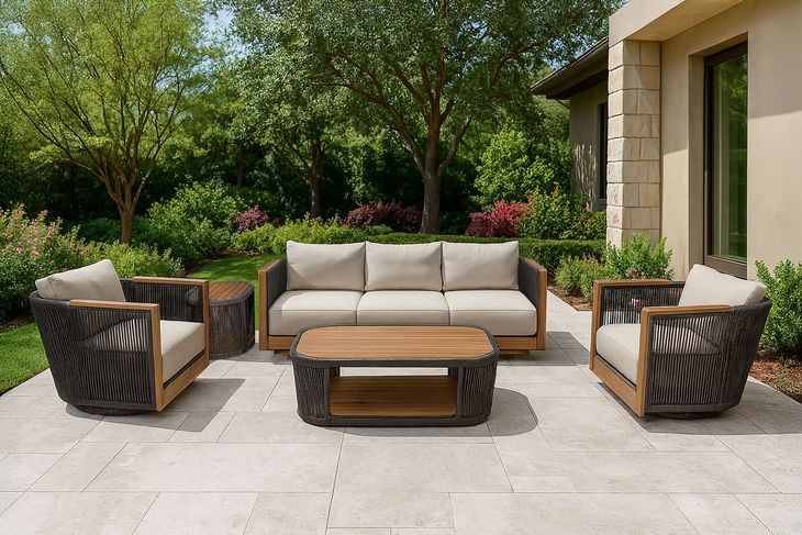 Veranda Brown and Gray Outdoor Rectangular Coffee Table