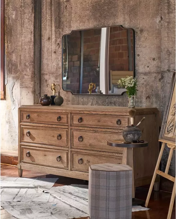 Griffith Park Gray Rectangular Wall Mirror