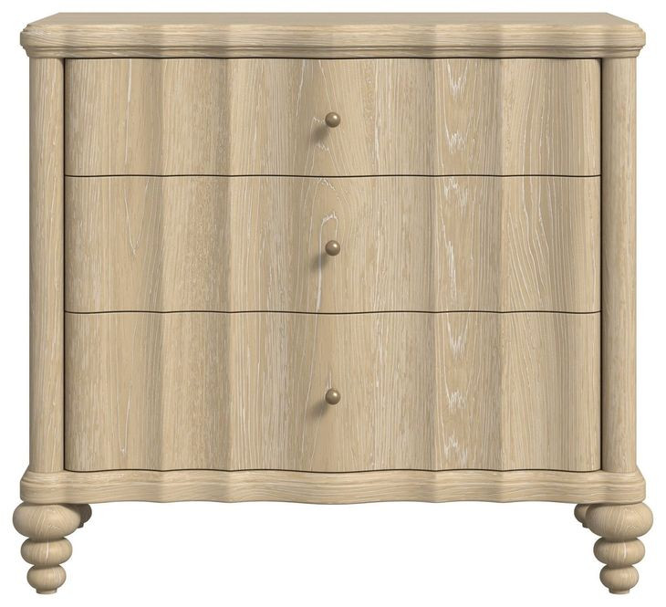 Haven Sun Oak 3 Drawer Nightstand with USB Charging