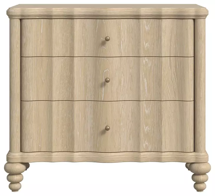 Haven Sun Oak 3 Drawer Nightstand with USB Charging