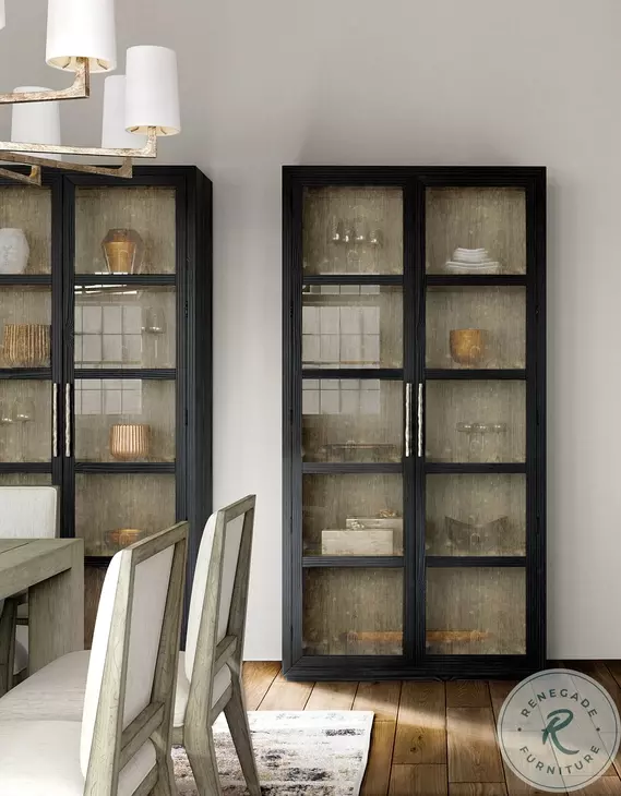 Linville Falls Charred Black Shou Sugi Ban Curio Cabinet