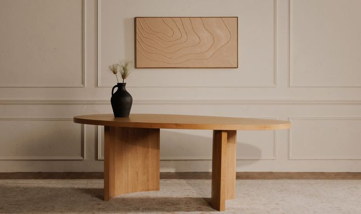 Louise Natural 86" Oval Dining Table