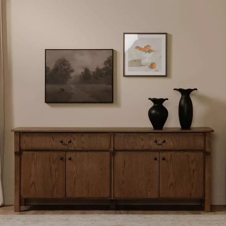 Caroline Warm Brown 4 Door Sideboard