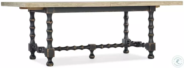 Ciao Bella Flaky White And Black 84" Trestle Extendable Dining Table