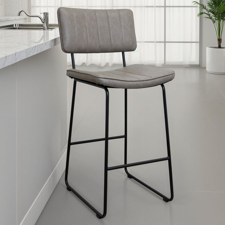 Tribeca Gray Upholstered Bar Stool