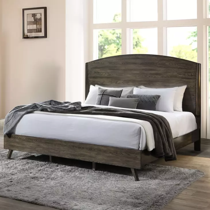 Rex Walnut King Panel Bed
