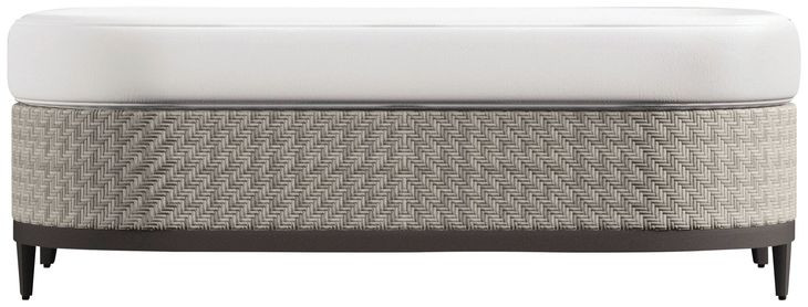 Captiva White Performance Fabric Outdoor Rectangular Ottoman