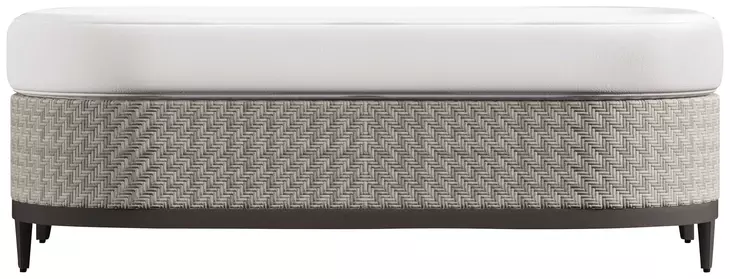 Captiva White Performance Fabric Outdoor Rectangular Ottoman