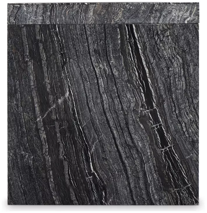 Linea Black Forest Marble And Textured Graphite Metal Desk From