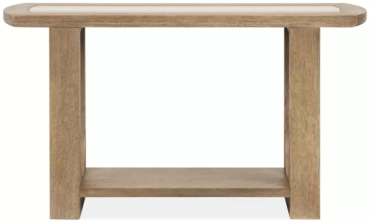 Bradford Riverbed Beige Rectangular Marble Top Sofa Table