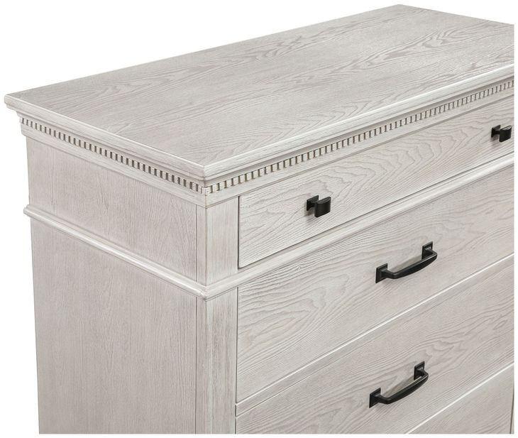 Silver Sands Gray 5 Drawer Chest