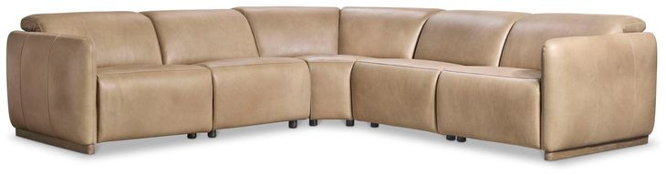 Alta Brown Leather 5 Piece Modular Power Reclining Sectional