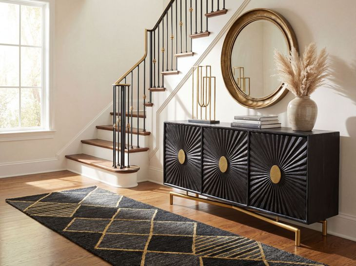 Melange Black 69" TV Stand