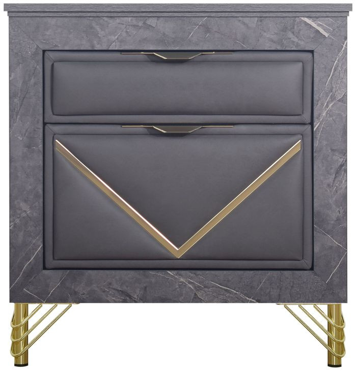 Symmetry Charcoal 2 Drawer Nightstand