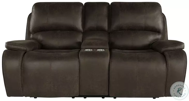 Brookings Brown Dual Reclining 79" Console Loveseat