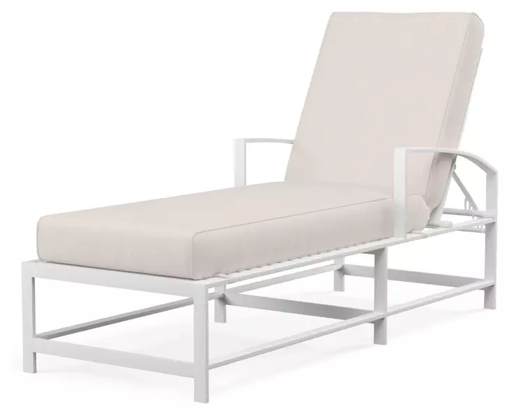 Bristol Canvas Natural 76" Outdoor Chaise with Self Welt