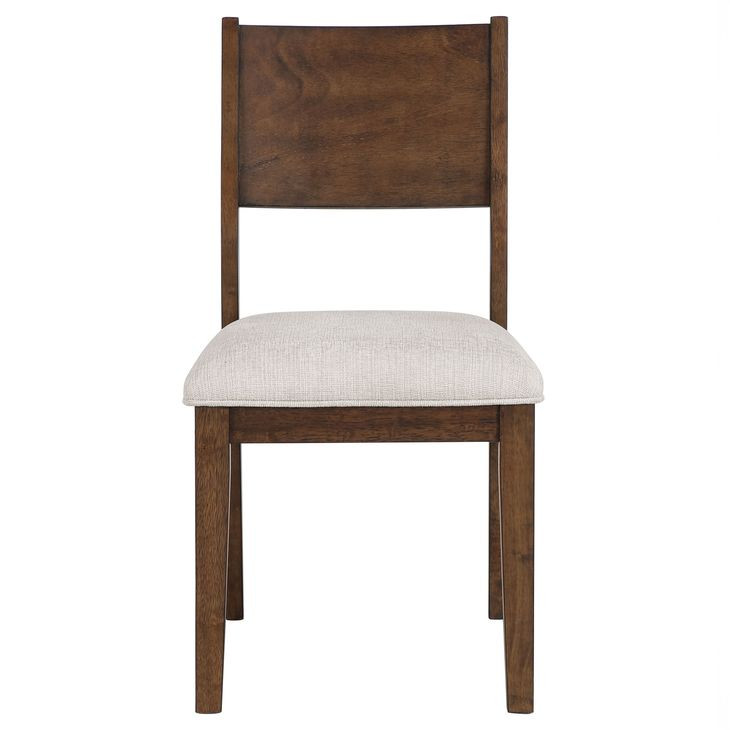 Canton Brown and Beige Cushioned Seat Side Chair Set of 2