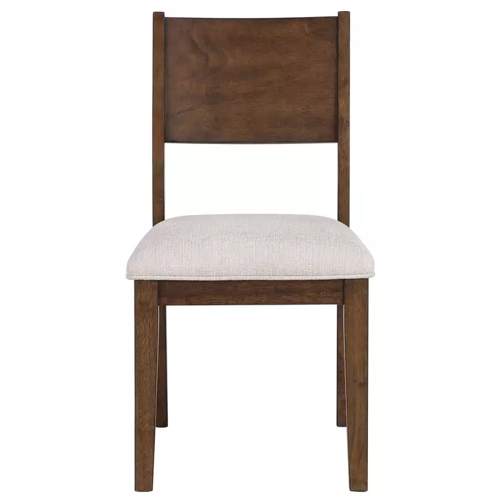 Canton Brown and Beige Cushioned Seat Side Chair Set of 2