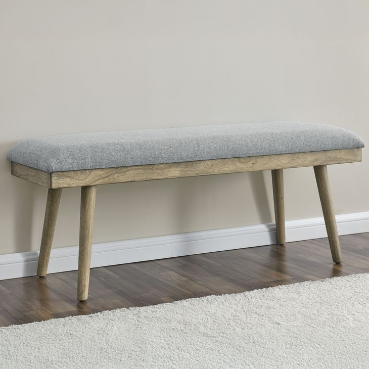 Vida Gray 49" Upholstered Dining Bench