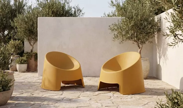 Nolla Yellow Outdoor Accent Chair Set of 2