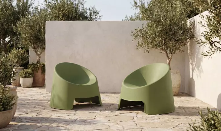 Nolla Green Outdoor Accent Chair Set of 2