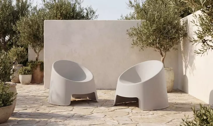 Nolla Light Gray Outdoor Accent Chair Set of 2