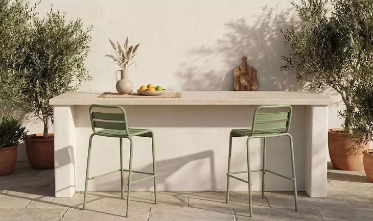 Kade Green Outdoor Bar Stool Set of 2