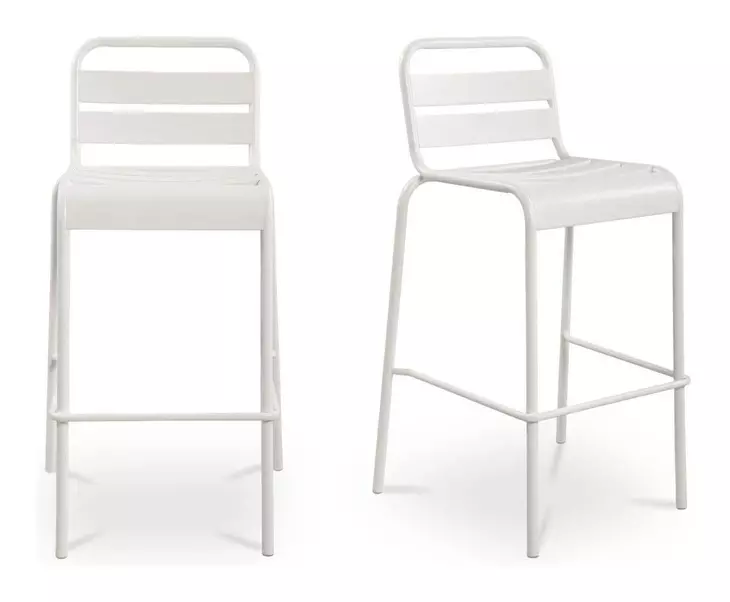 Kade White Outdoor Bar Stool Set of 2