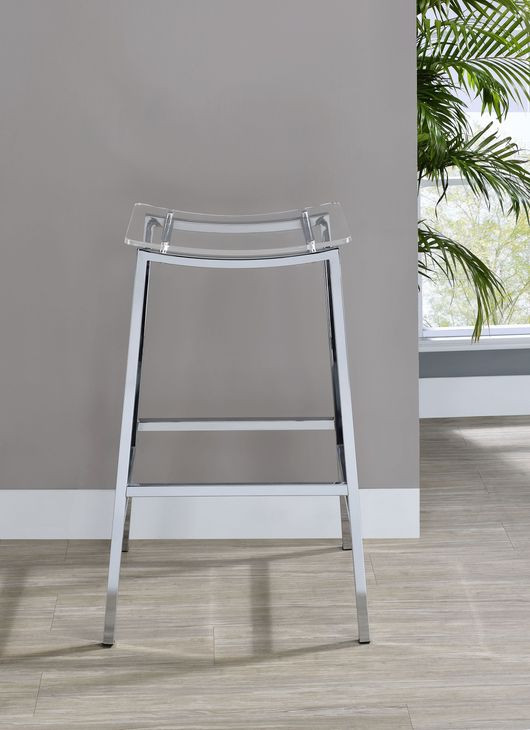 Zena Clear 30" Backless Barstool Set of 2