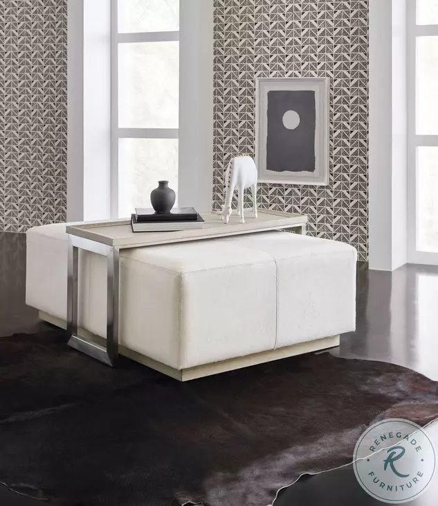 Spanning Light Brown And Cream Cocktail Table