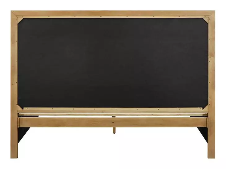 Oakmere Beige and Natural Queen Upholstered Storage Panel Bed