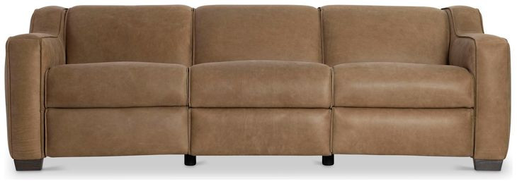 Flynn Brown Leather 94" Power Motion Sofa