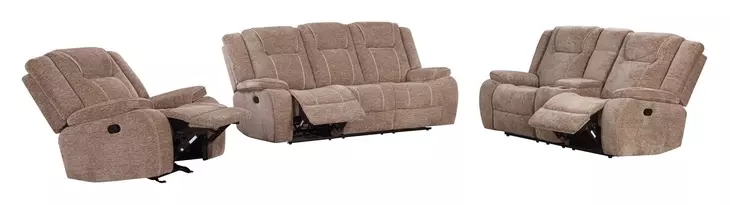 Bruno Plush Tobacco Reclining Living Room Set