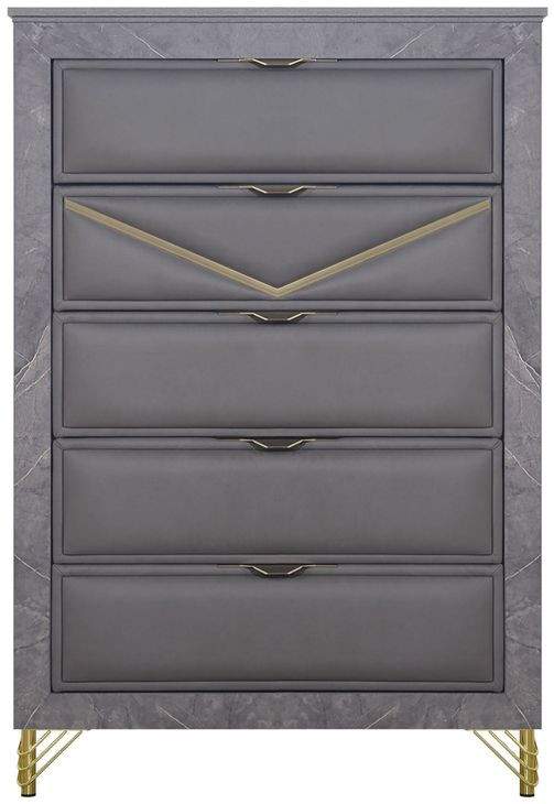 Symmetry Charcoal 5 Drawer Chest