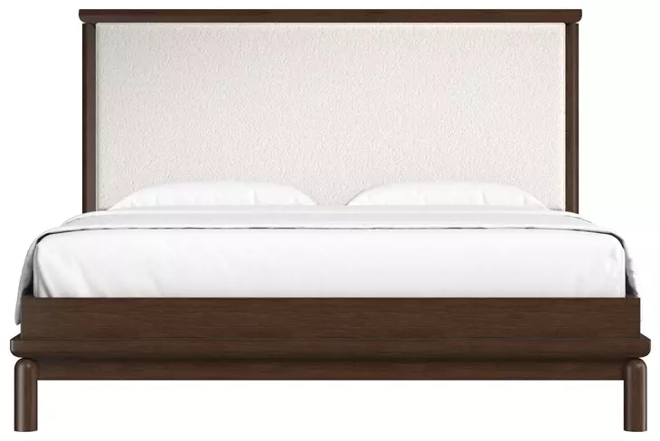 Verge Handcrafted Walnut and Cream Upholstered Panel Bedroom Set