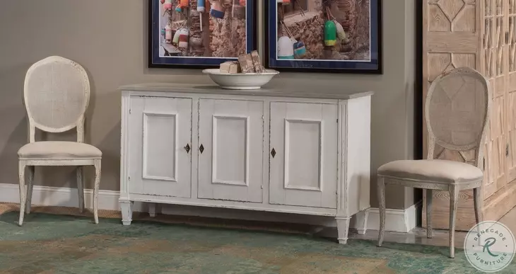 Louis XVI White And Gray Buffet
