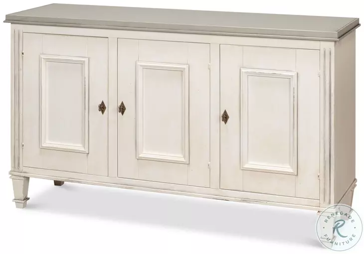 Louis XVI White And Gray Buffet