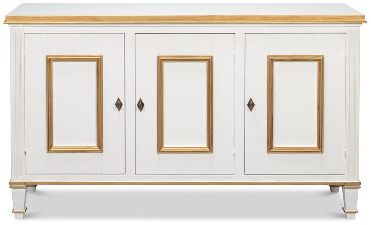 Louis XVI Cotina White 3 Doors Buffet