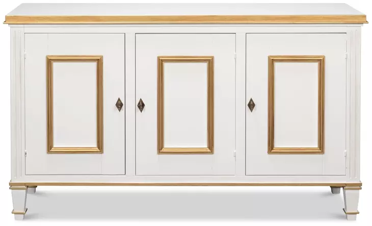 Louis XVI Cotina White 3 Doors Buffet